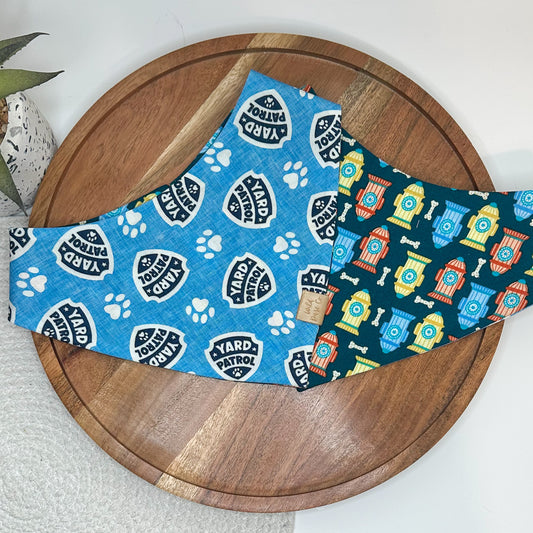 Yard Patrol in Blue Dog Bandana