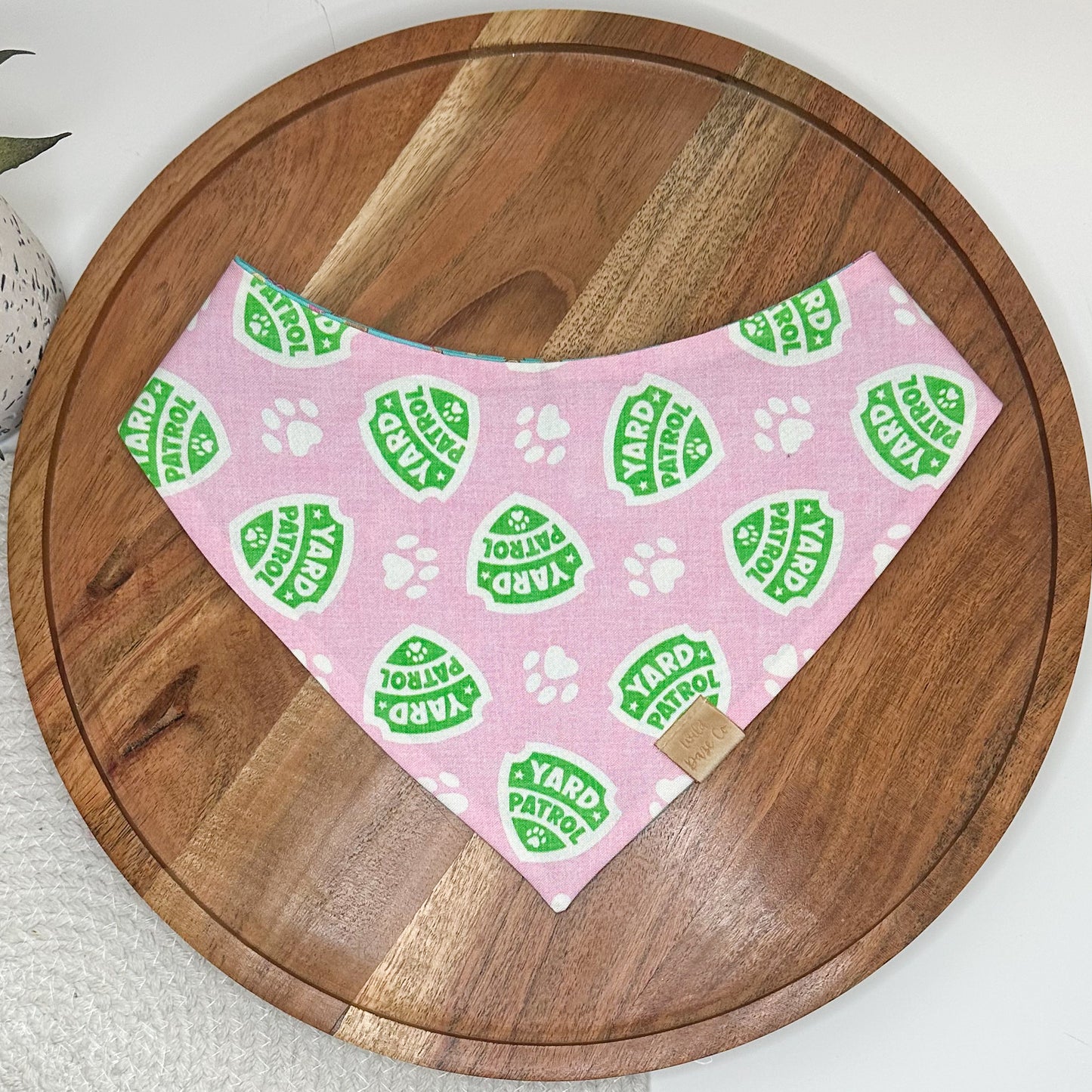 Yard Patrol in Pink Dog Bandana