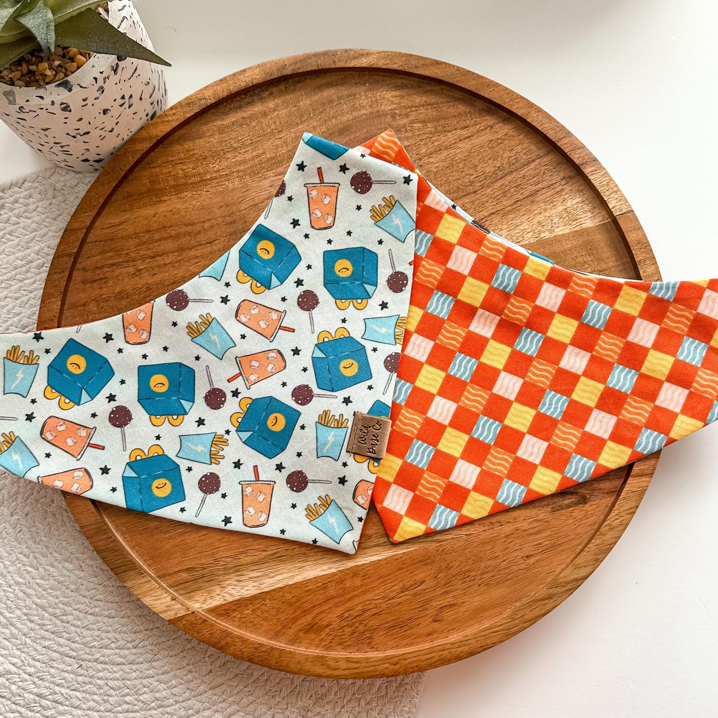 Happy Chow in Blue Dog Bandana