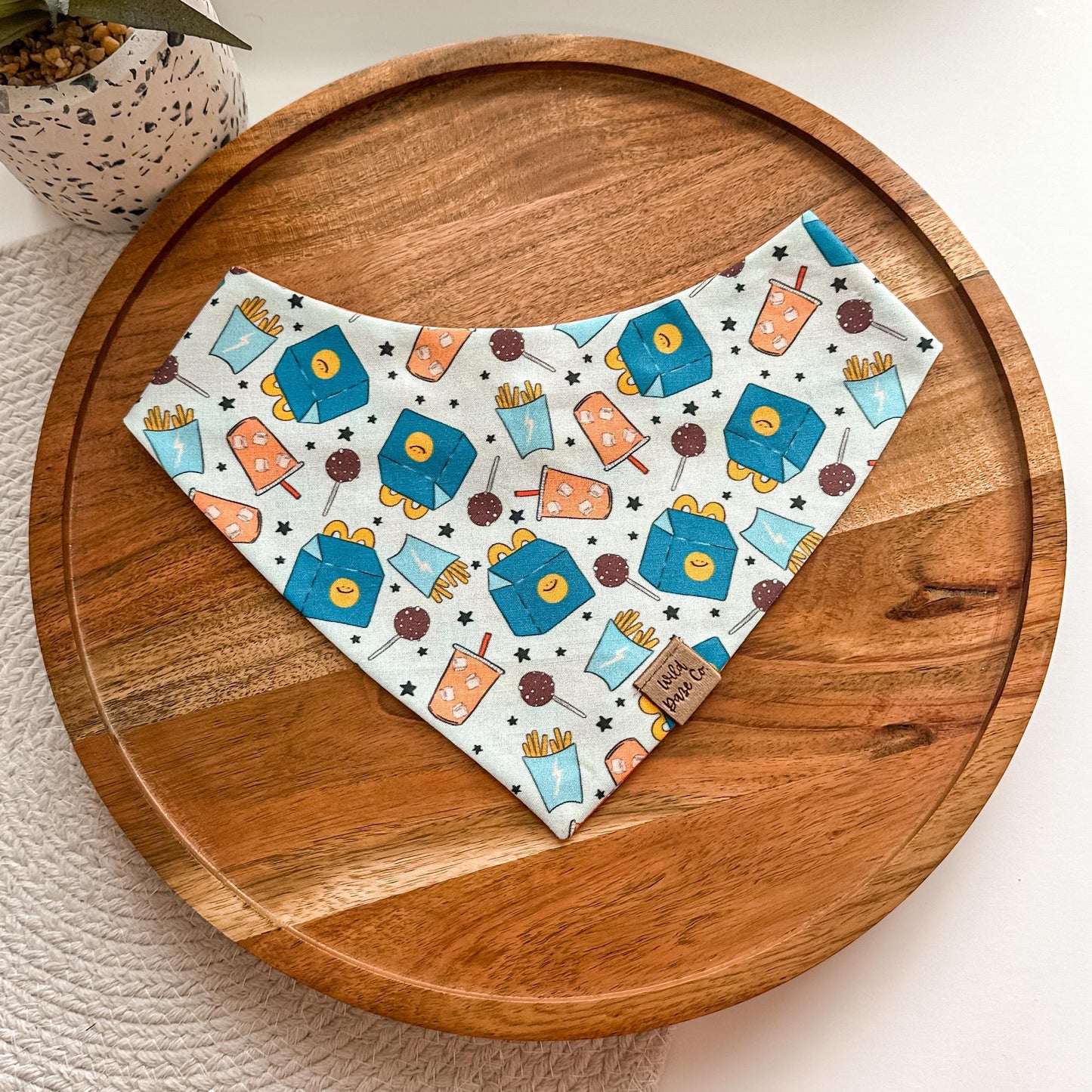 Happy Chow in Blue Dog Bandana