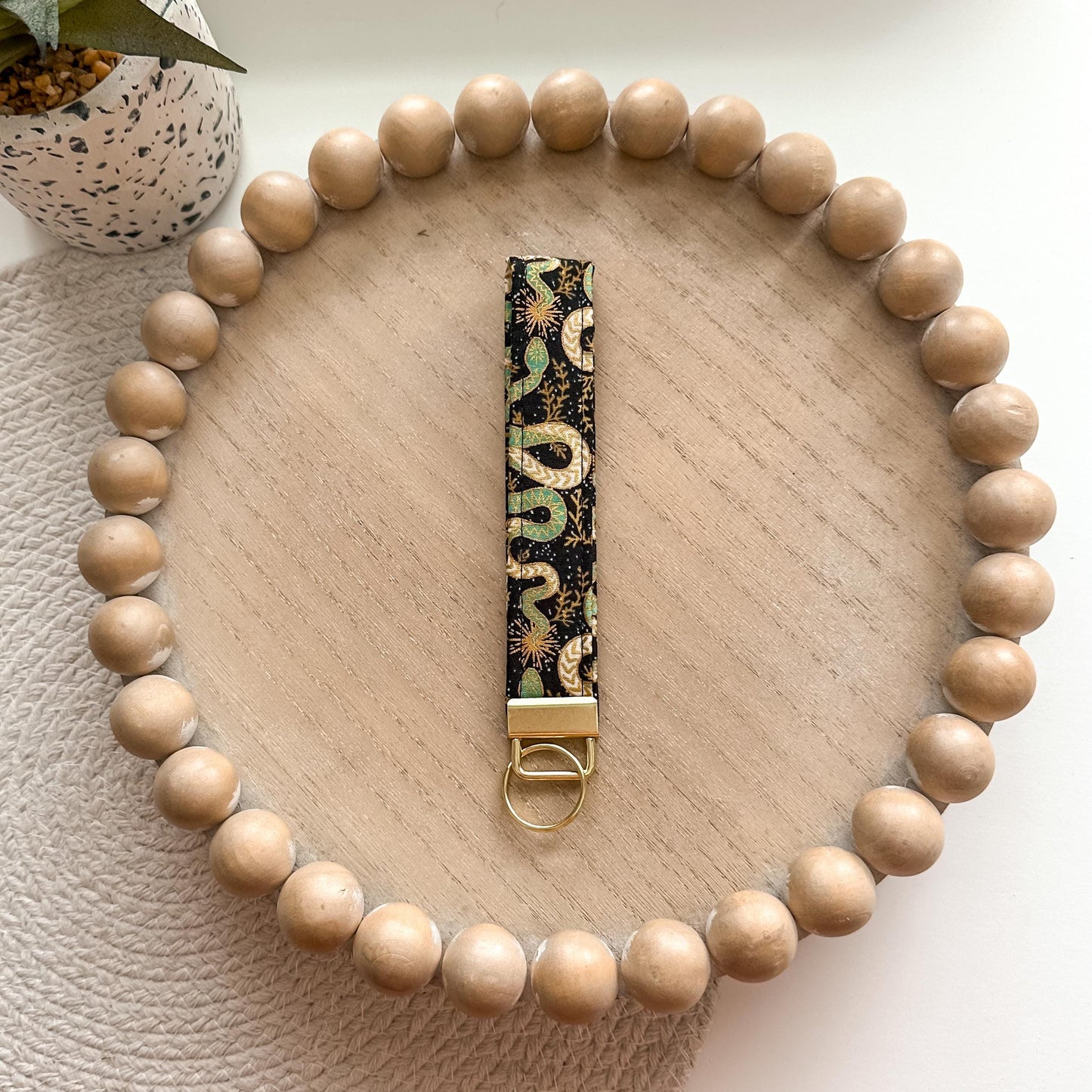 Golden Snakes Wristlet Keychain