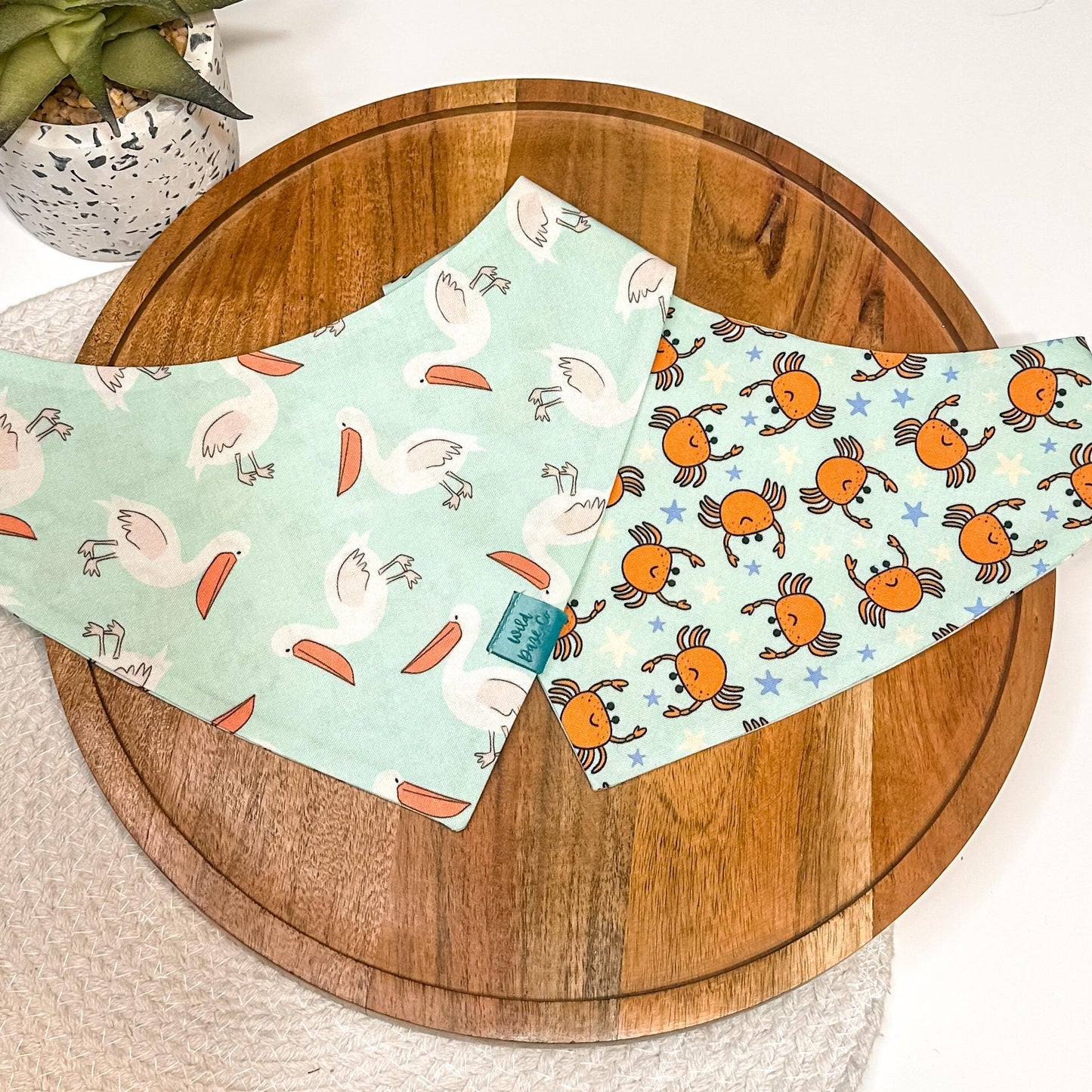 Pelicans and Crabs Dog Bandana
