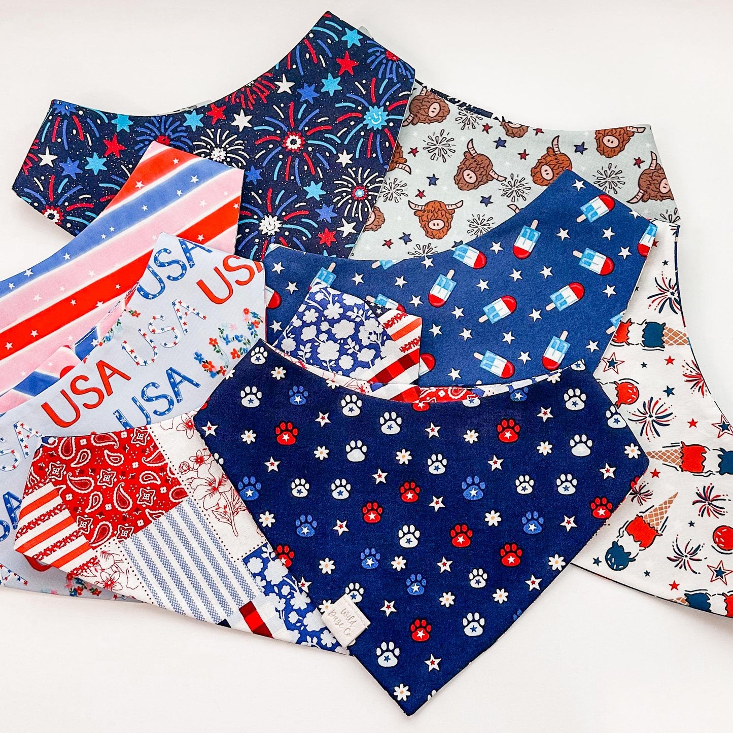 All American Patchwork Dog Bandana
