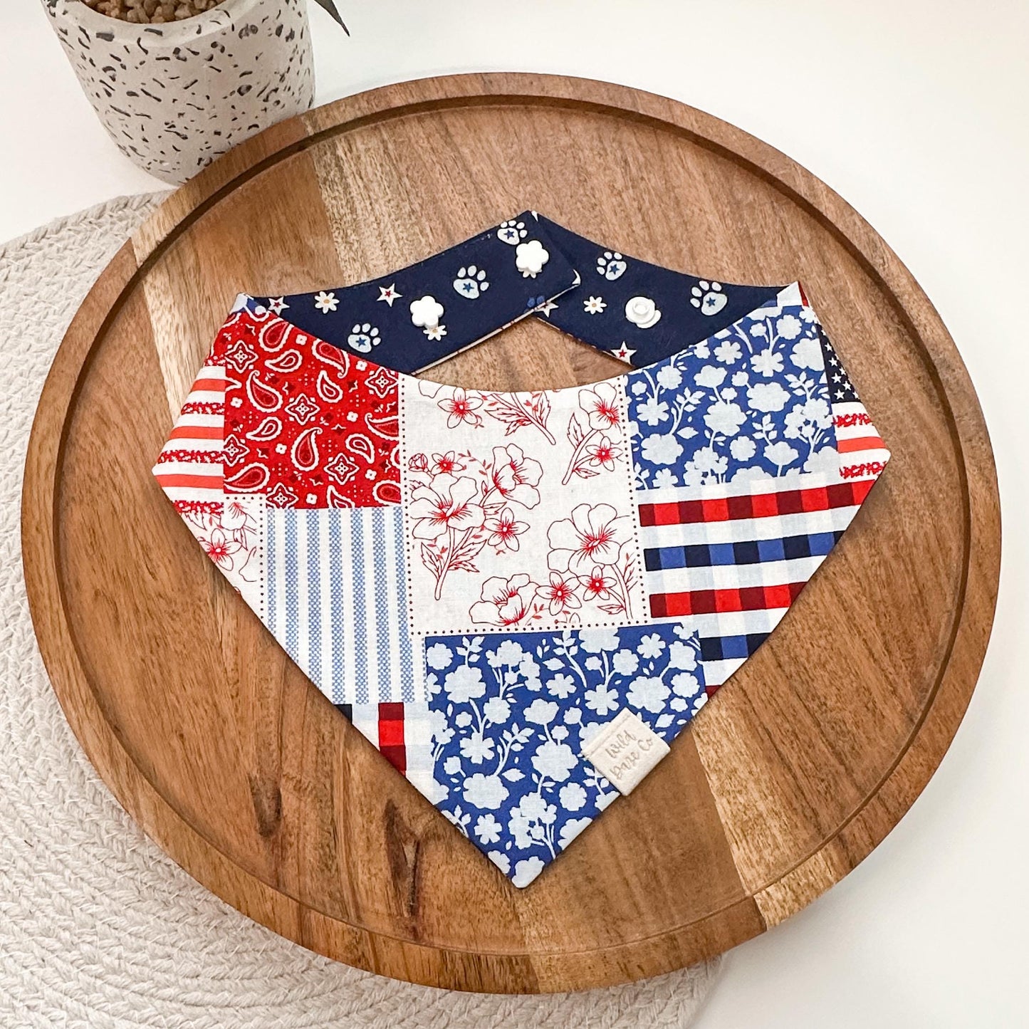 All American Patchwork Dog Bandana