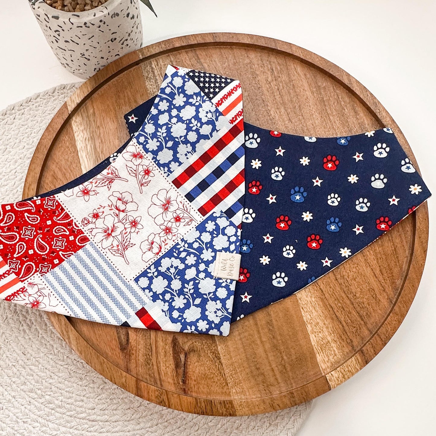All American Patchwork Dog Bandana