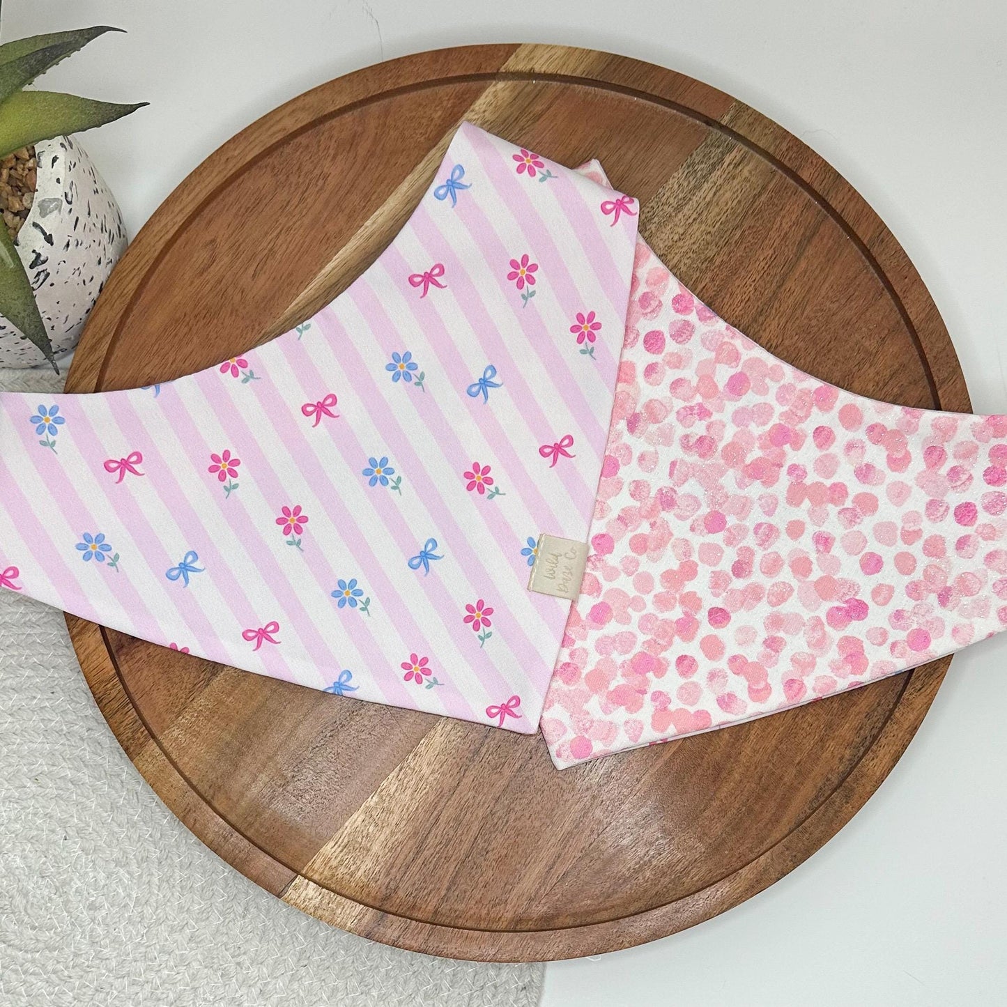 Vintage Stripes and Flowers Dog Bandana