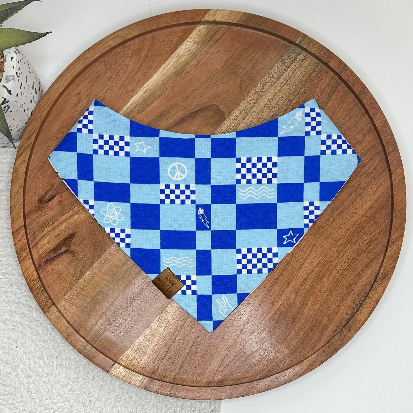 Teddy Bears and Blue Checkered Dog Bandana