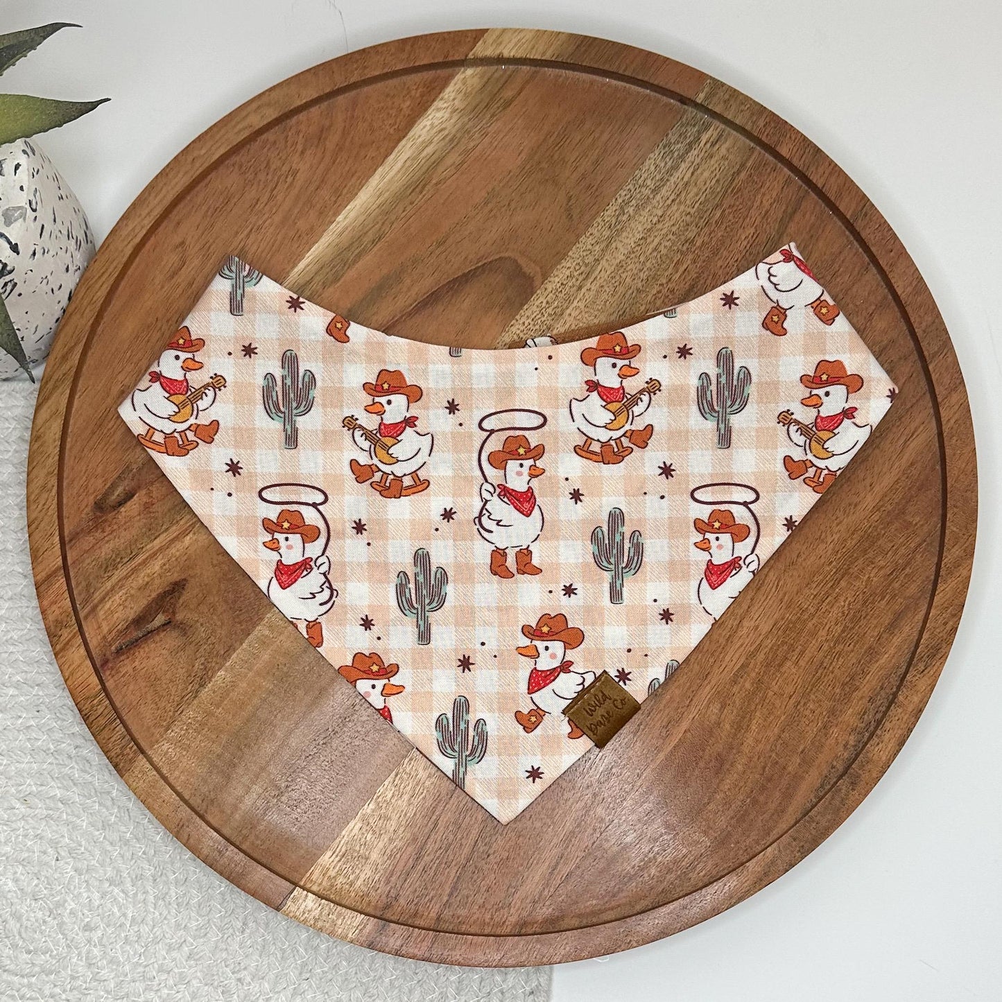 Silly Western Goose and Boots Dog Bandana