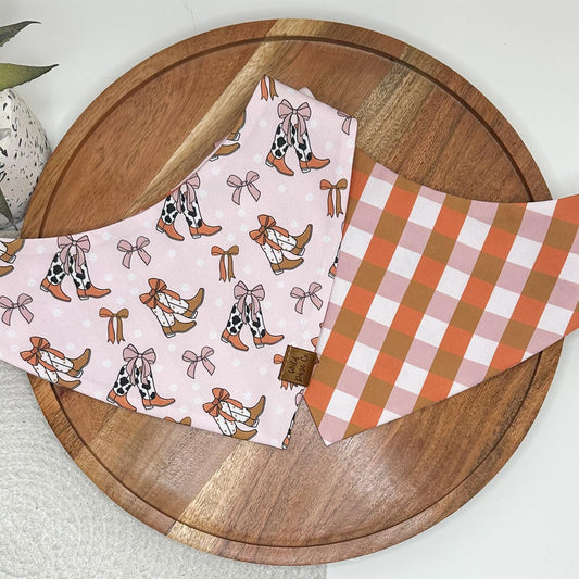 Coquette Western Boots and Bows Dog Bandana