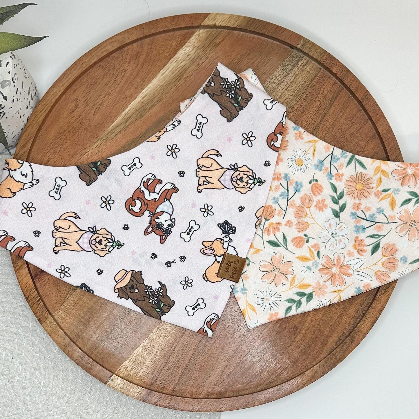 Blooming Flowers and Pups Dog Bandana