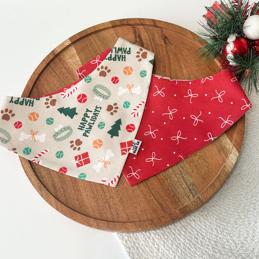 Happy Pawlidays Christmas Dog Bandana