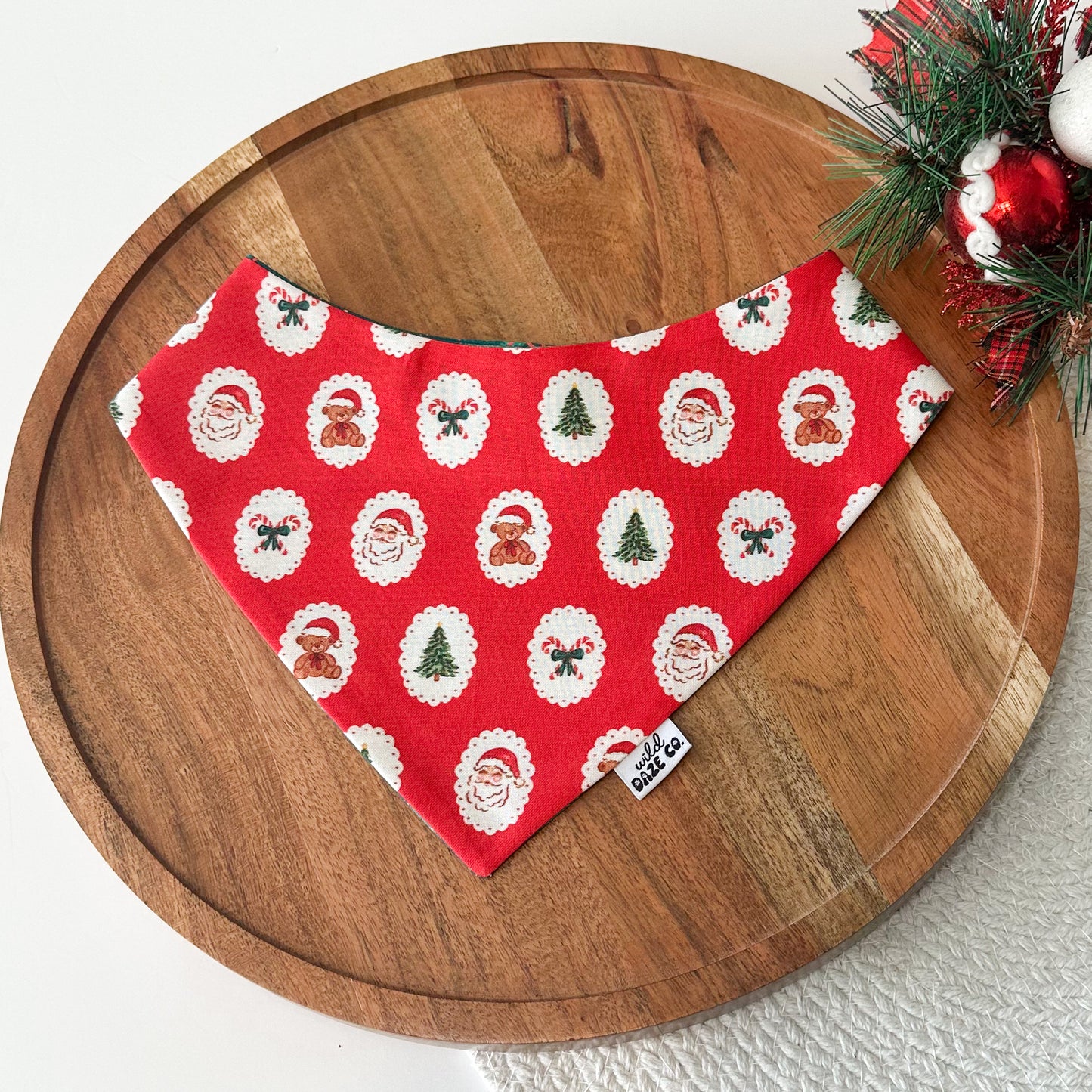 Holly Jolly Red Christmas Dog Bandana
