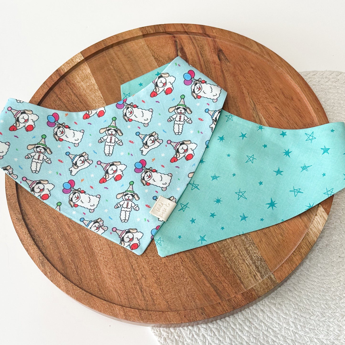 Birthday Lamby in Blue Dog Bandana