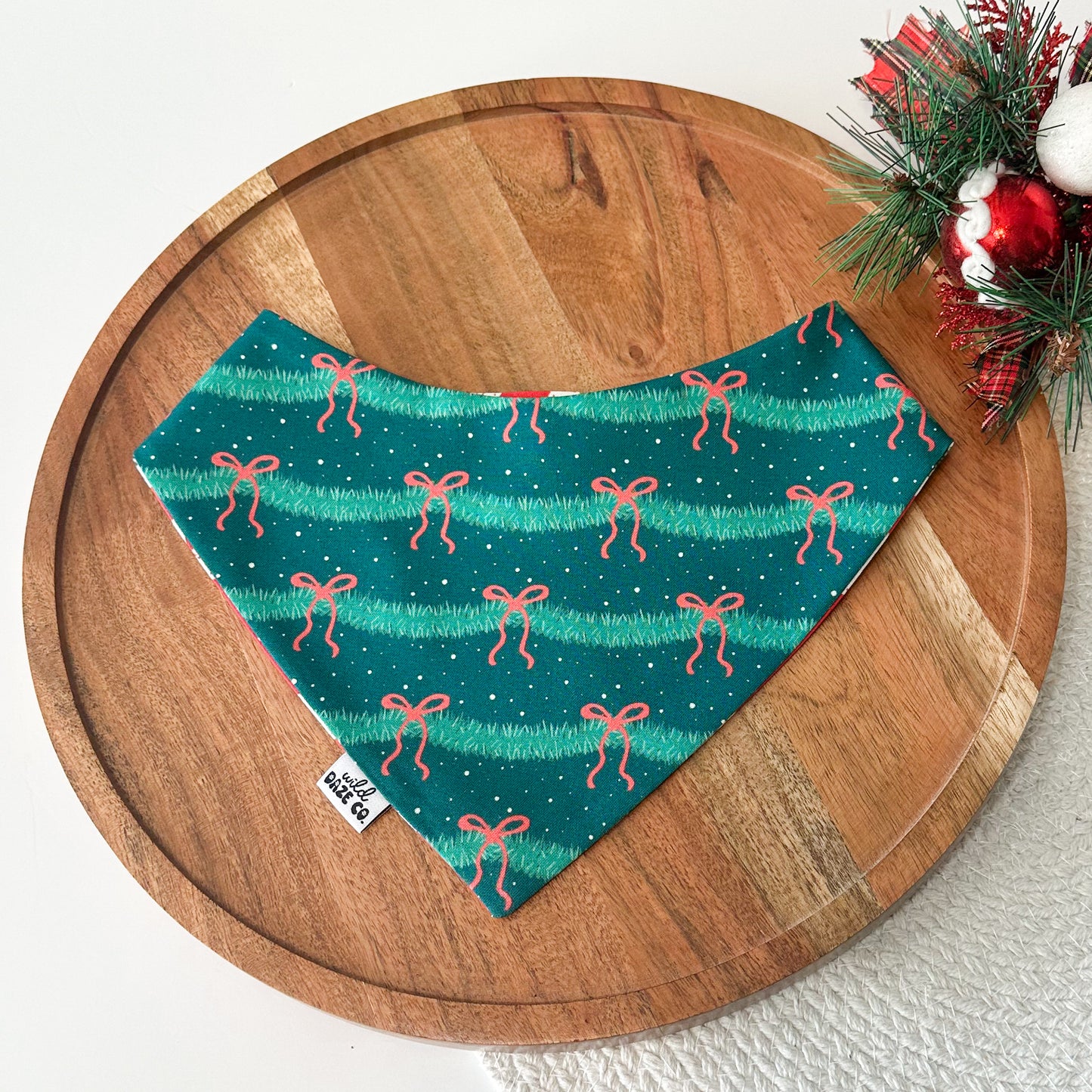 Holly Jolly Red Christmas Dog Bandana