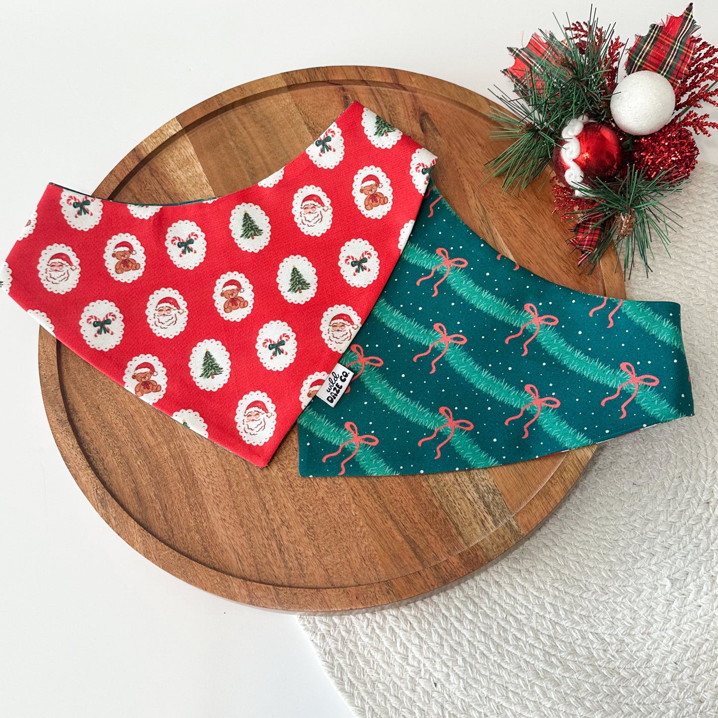 Holly Jolly Red Christmas Dog Bandana