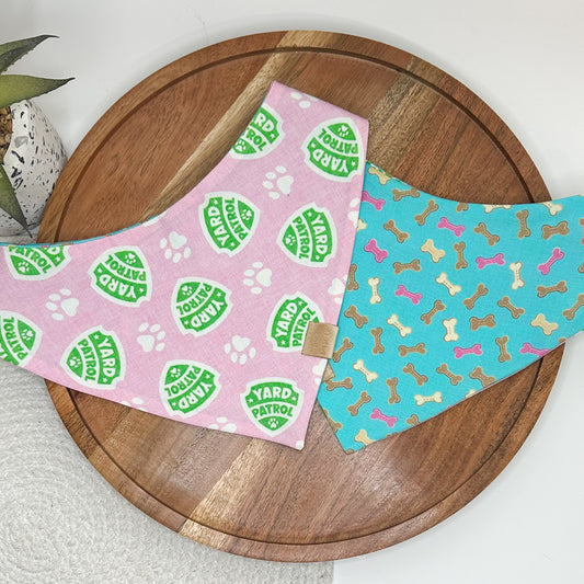 Yard Patrol in Pink Dog Bandana