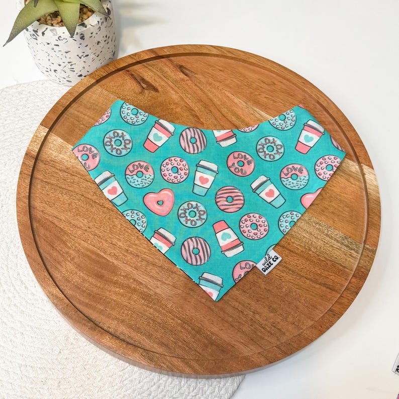 Love Coffee and Donuts Dog Bandana
