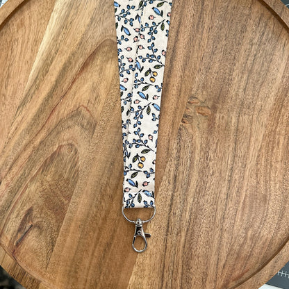 Berries and Twigs Cream Lanyard