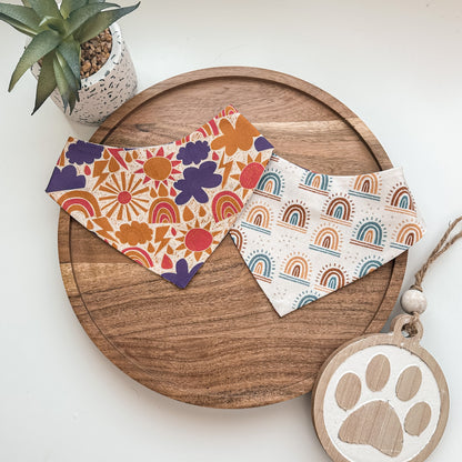 Boho Rainbows and Clouds Dog Bandana