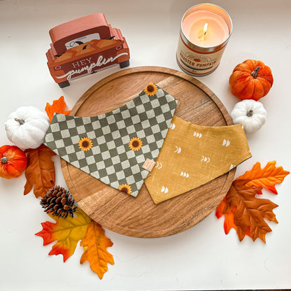 Checkered Sunflower Dog Bandana