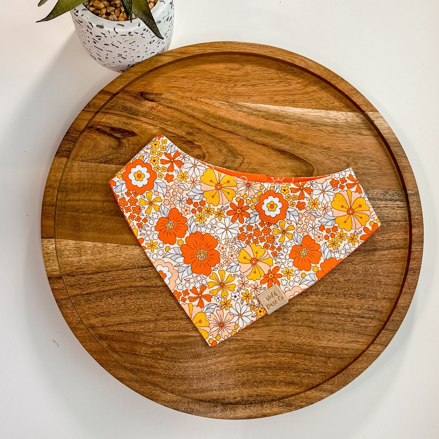 Retro Orange Daisies Dog Bandana