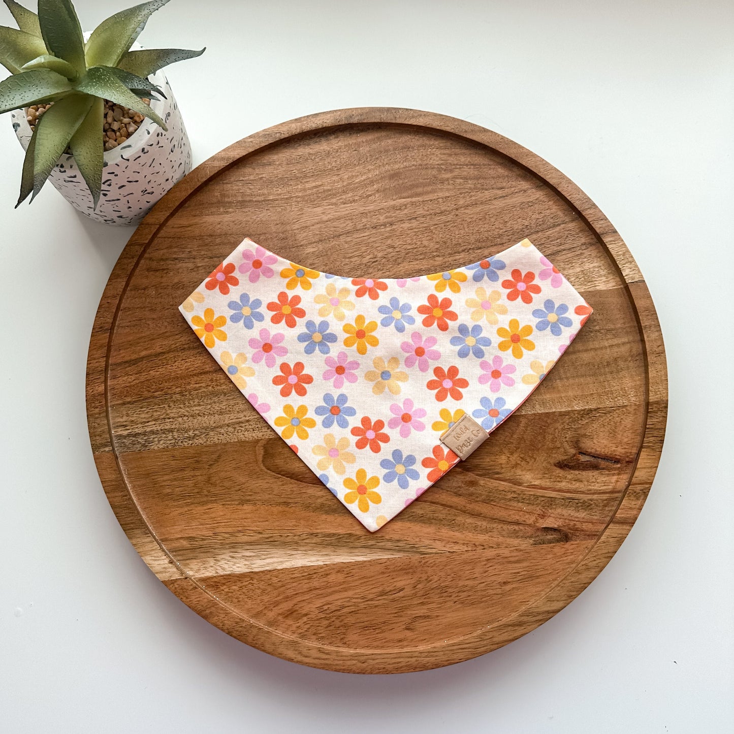 Spring Retro Floral Daisy Dog Bandana