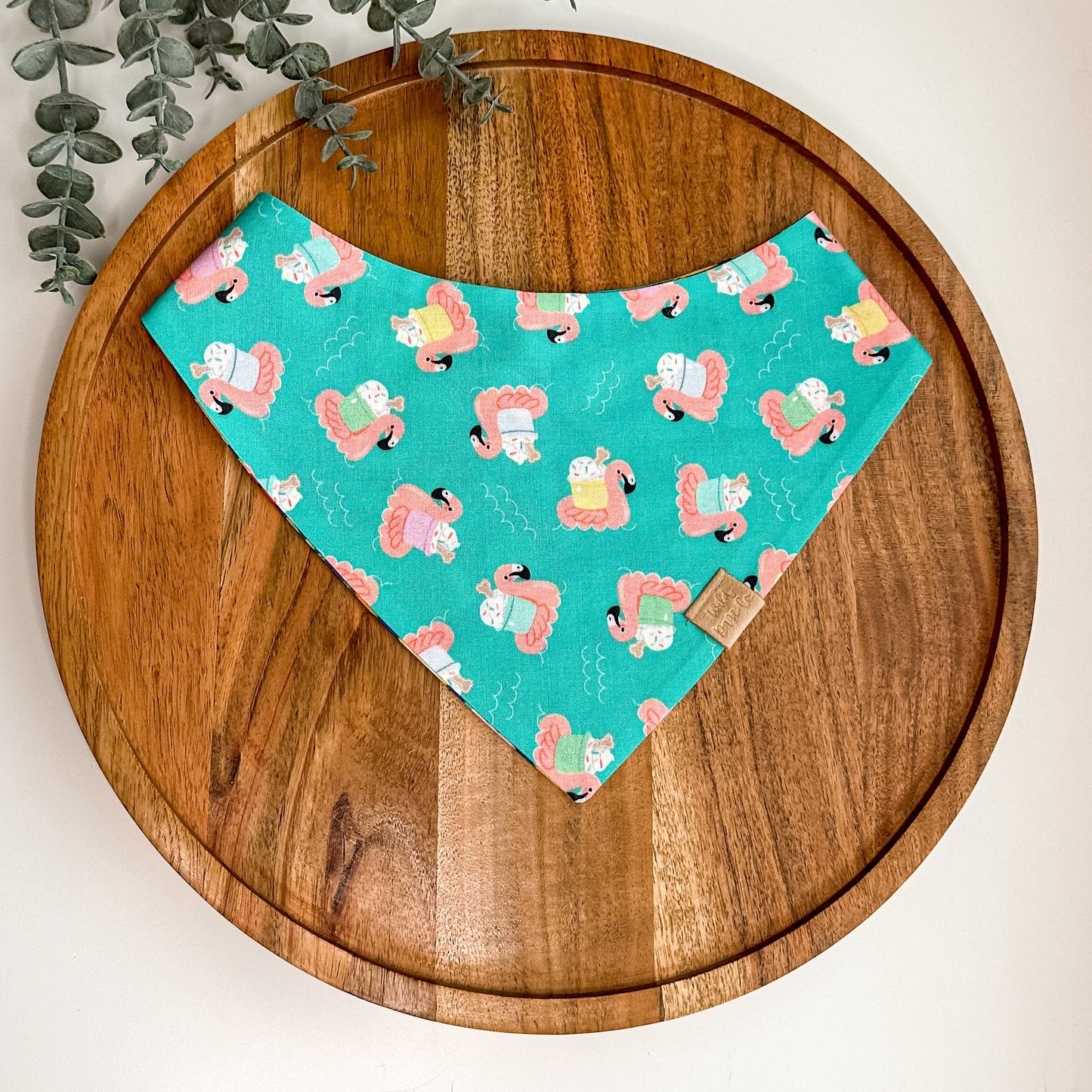 Flamingo Pup Cups and Mixed Fruit Dog Bandana