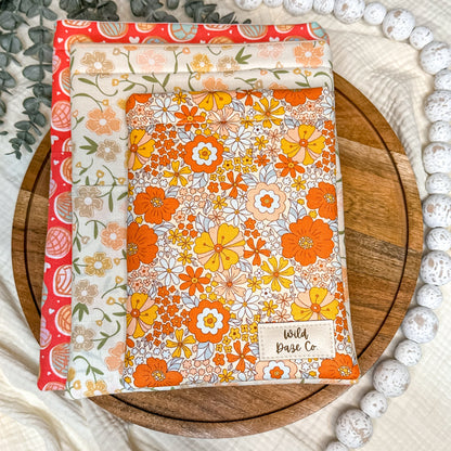 Floral Mosaic Book Sleeve | Gift for Her | Padded Book Sleeve with Pocket | Kindle Zipper Pouch | Gift for Book Lovers | Bookworm Gift