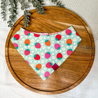 Berry Floral Strawberry Dog Bandana