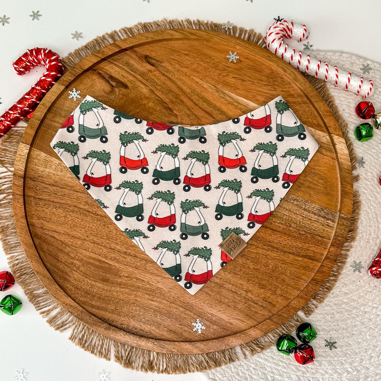 Cozy Christmas Cars Dog Bandana