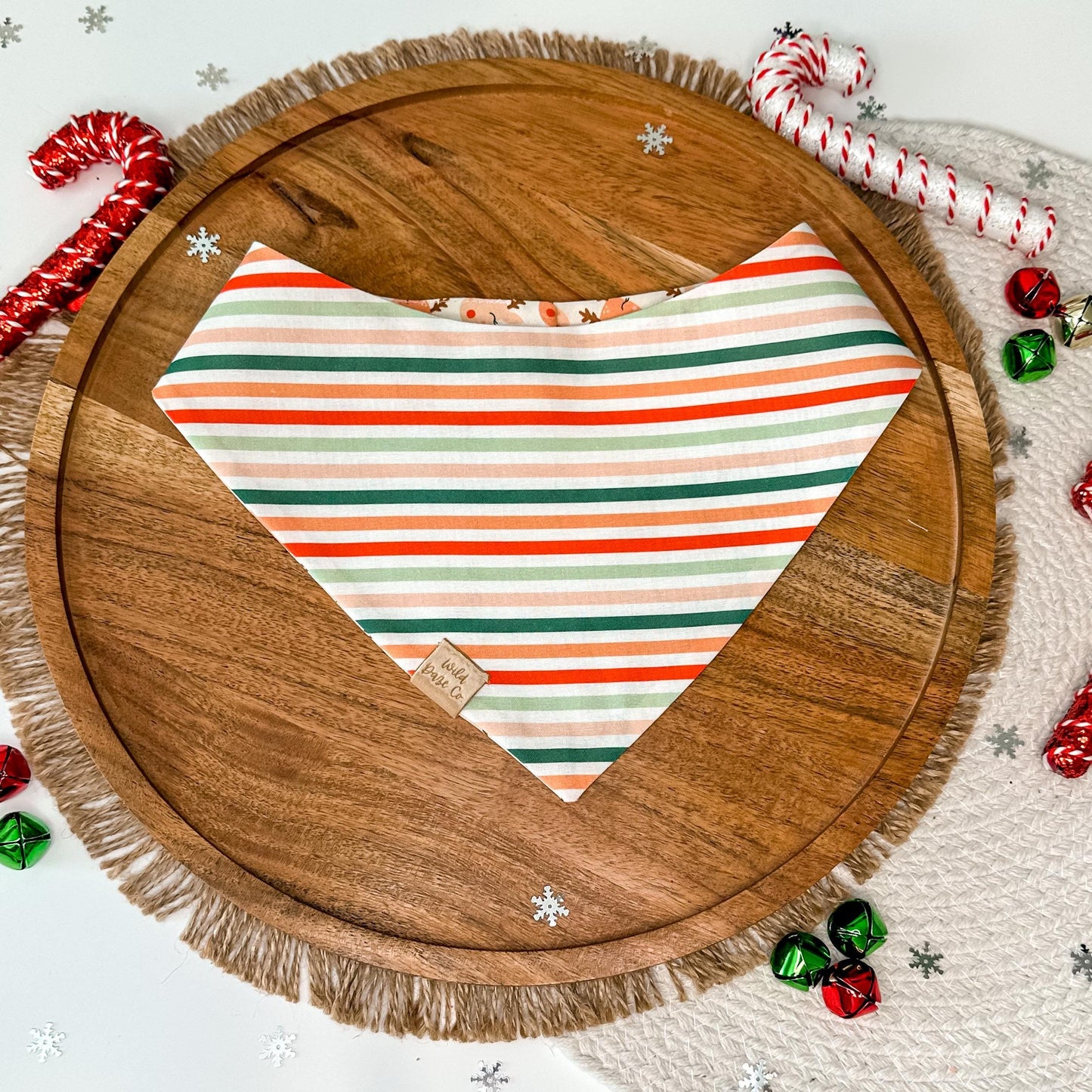 North Pole Reindeer Christmas Dog Bandana