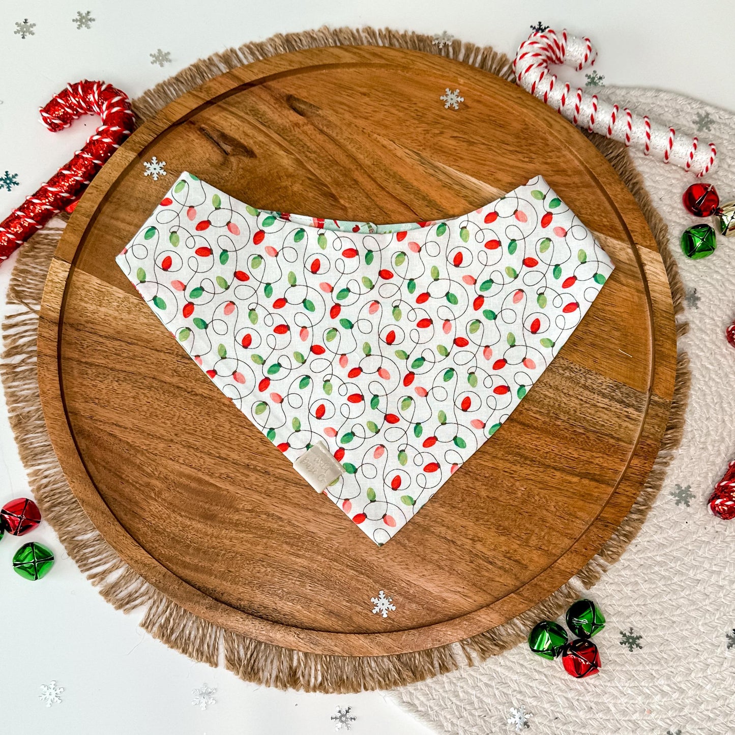 Holiday Cheer with Christmas Lights Dog Bandana