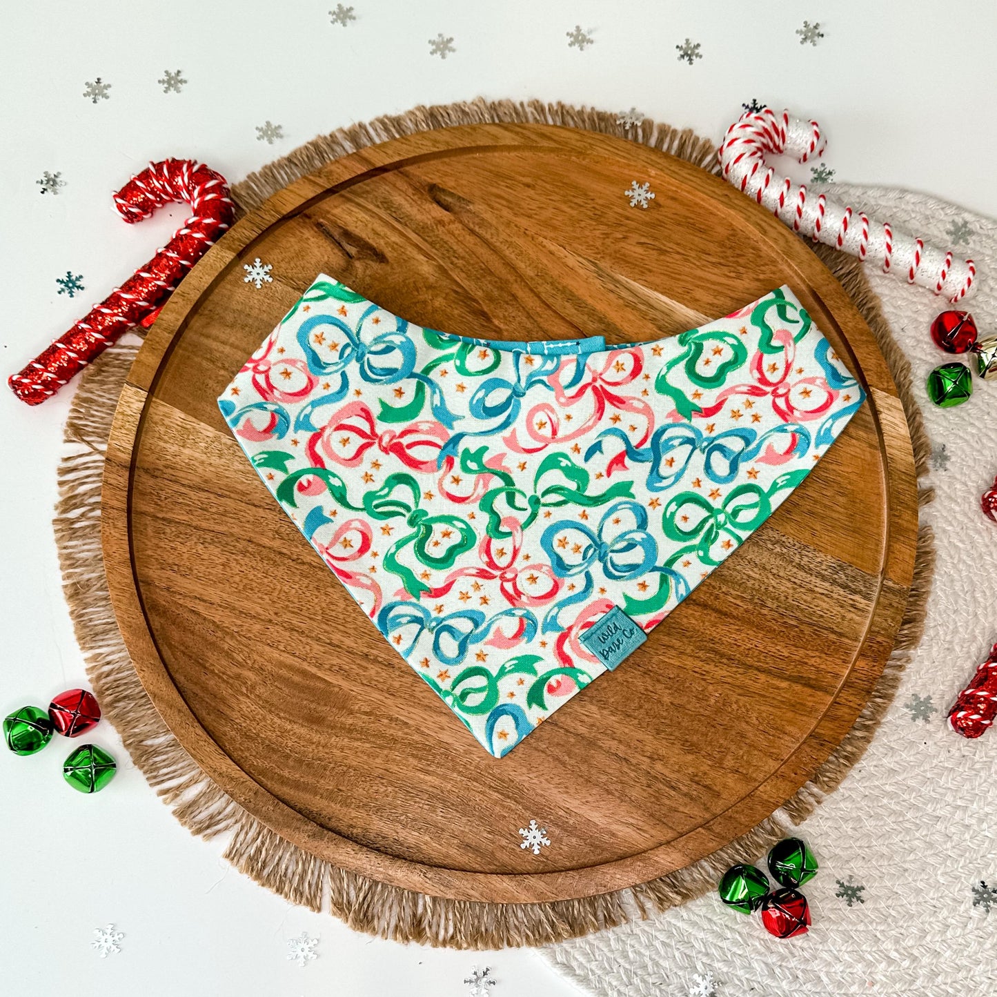 Holly Jolly Bows Christmas Dog Bandana