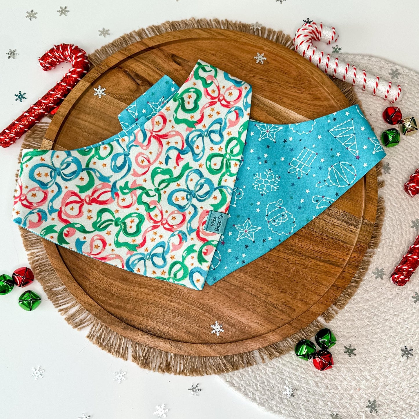 Holly Jolly Bows Christmas Dog Bandana