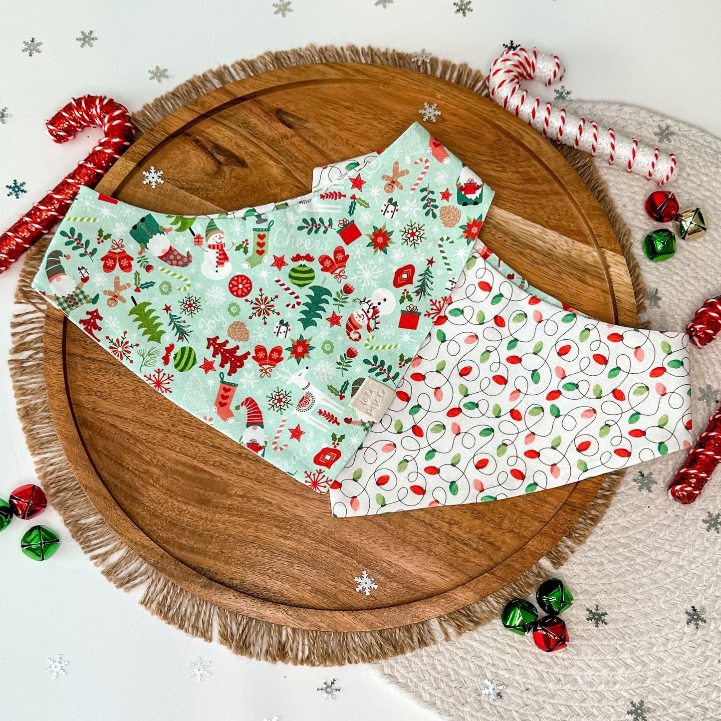 Holiday Cheer with Christmas Lights Dog Bandana