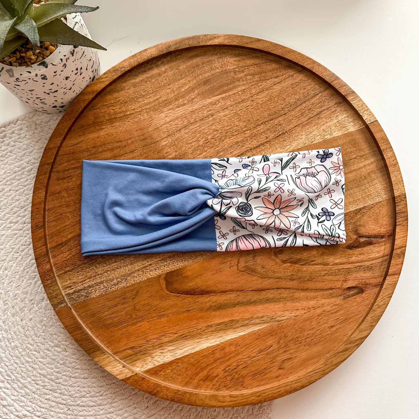 Blue Floral Headband