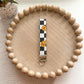 Checkered Smiles Wristlet Keychain