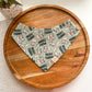 Squirrel Patrol in Sage Green Dog Bandana