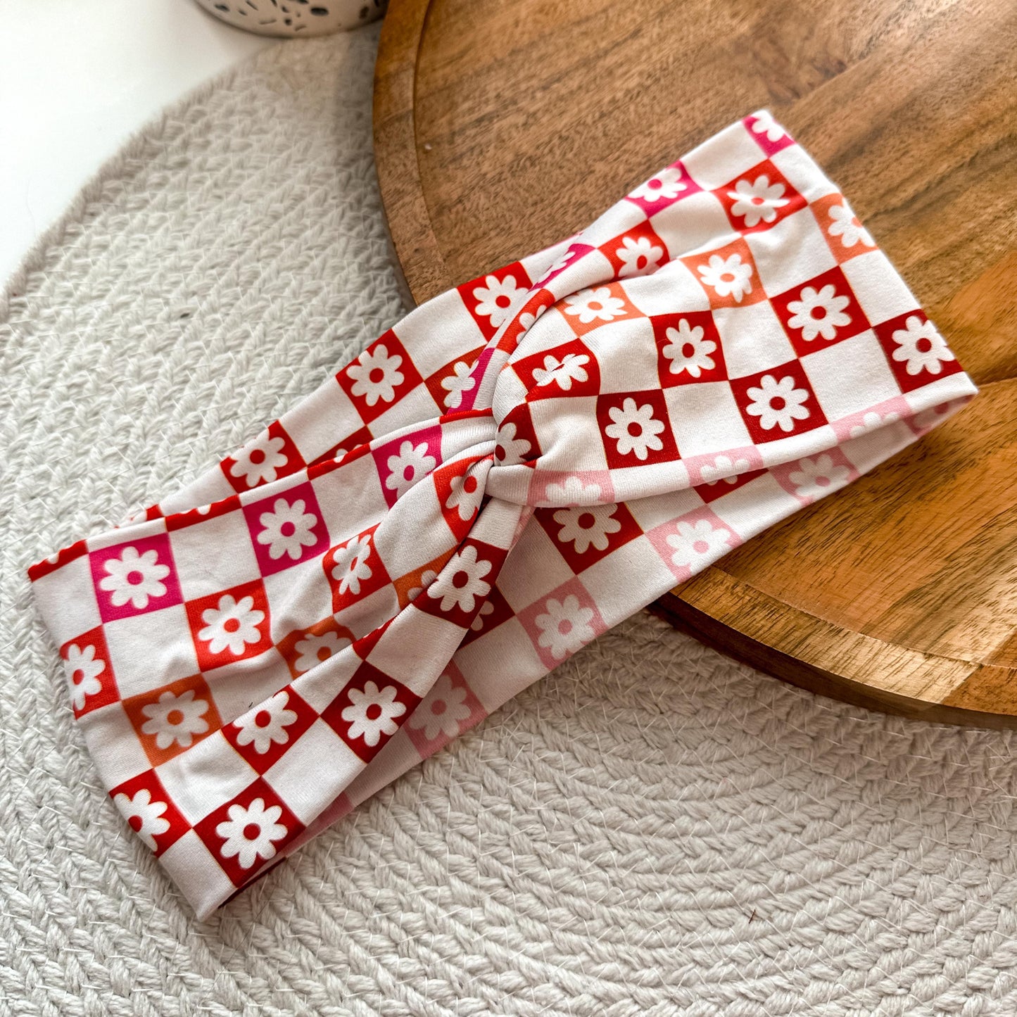 Floral Checkered Headband