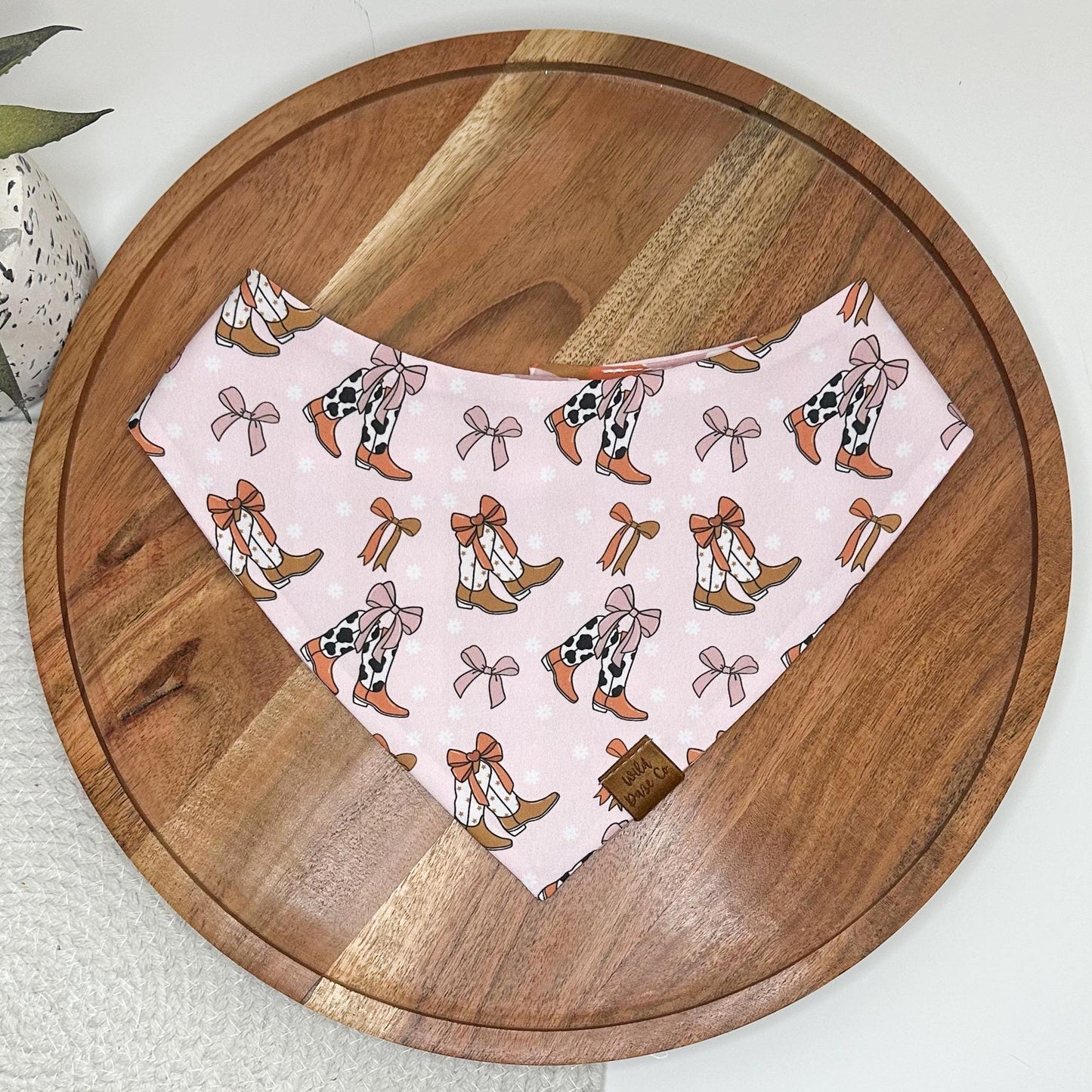 Coquette Western Boots and Bows Dog Bandana