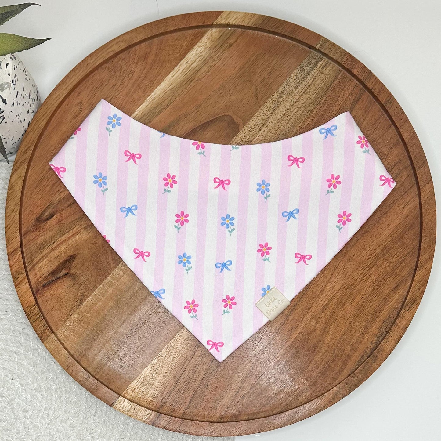 Vintage Stripes and Flowers Dog Bandana