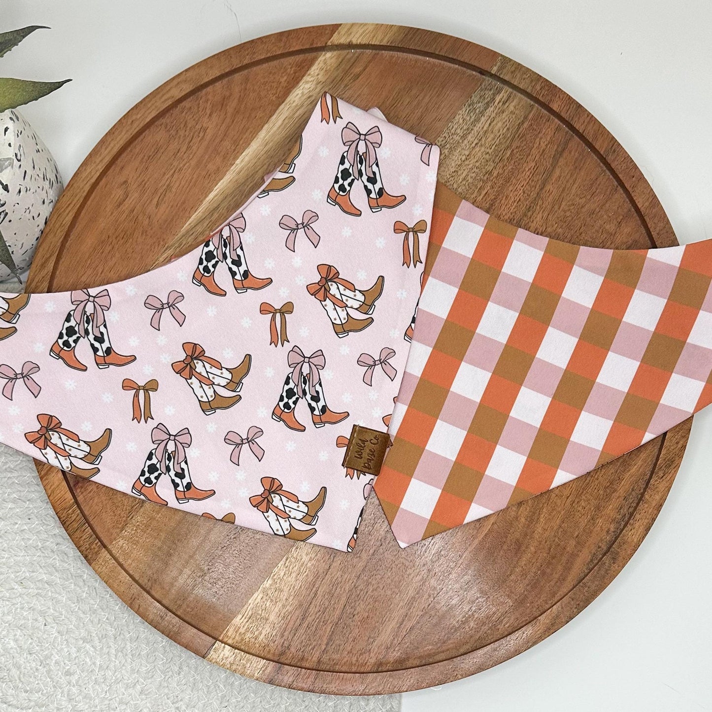 Coquette Western Boots and Bows Dog Bandana