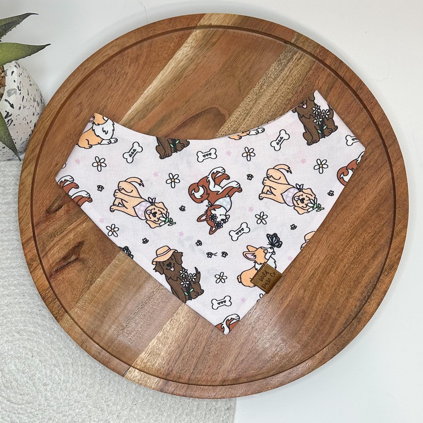 Blooming Flowers and Pups Dog Bandana