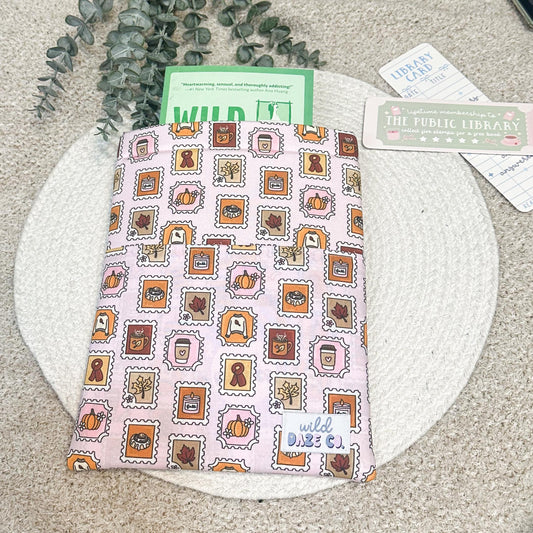 Pink Fall Stamps Book Sleeve